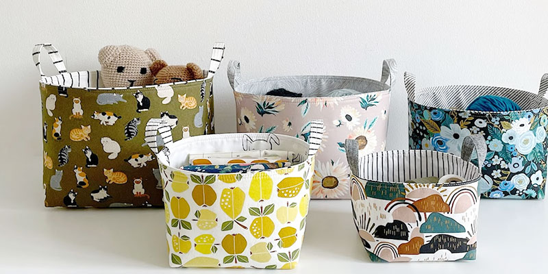 Fabric Baskets or Bins for Socks Storage